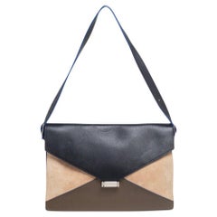Medium Diamond Umhängetasche aus dreifarbigem Leder und Wildleder