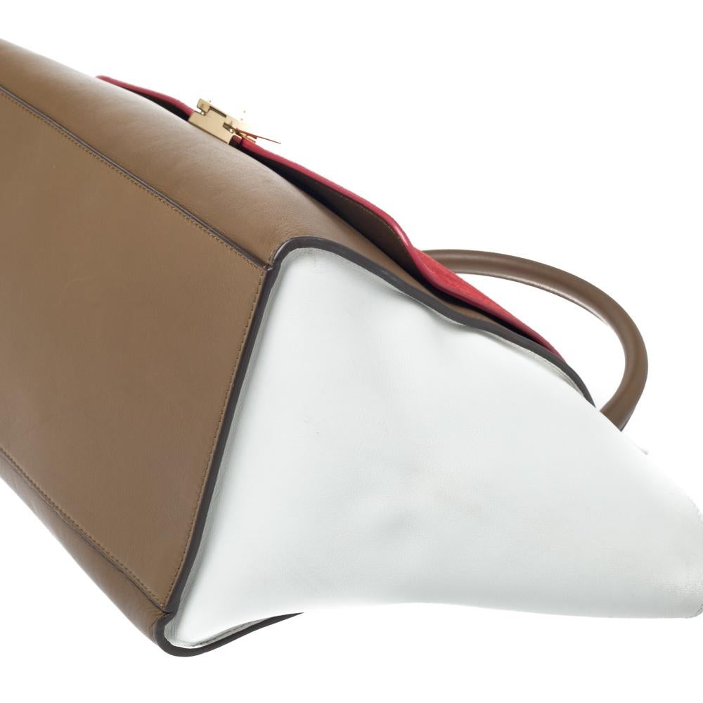 Celine Tricolor Leather and Suede Medium Trapeze Bag 1