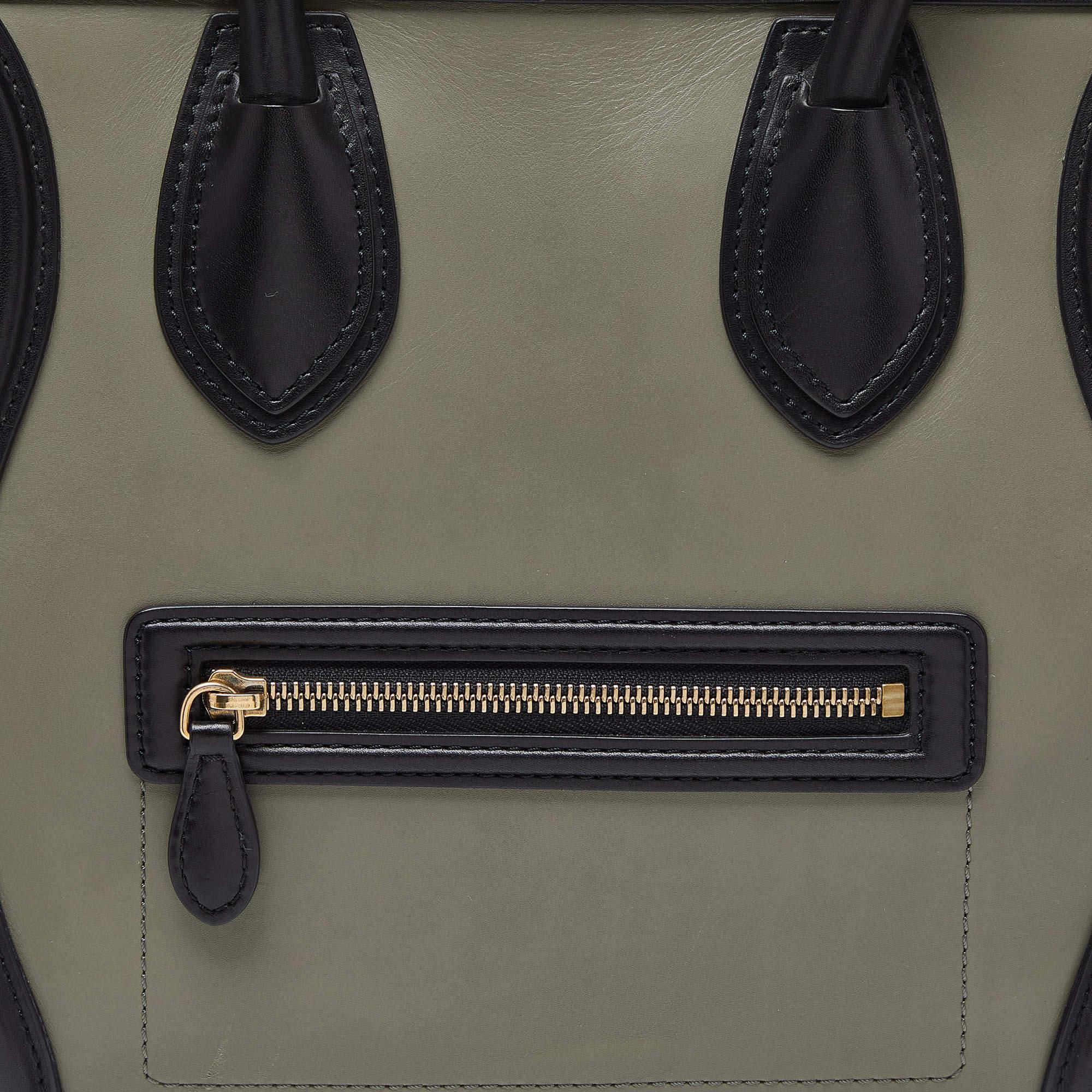 Women's Celine Tricolor Leather and Suede Mini Luggage Tote