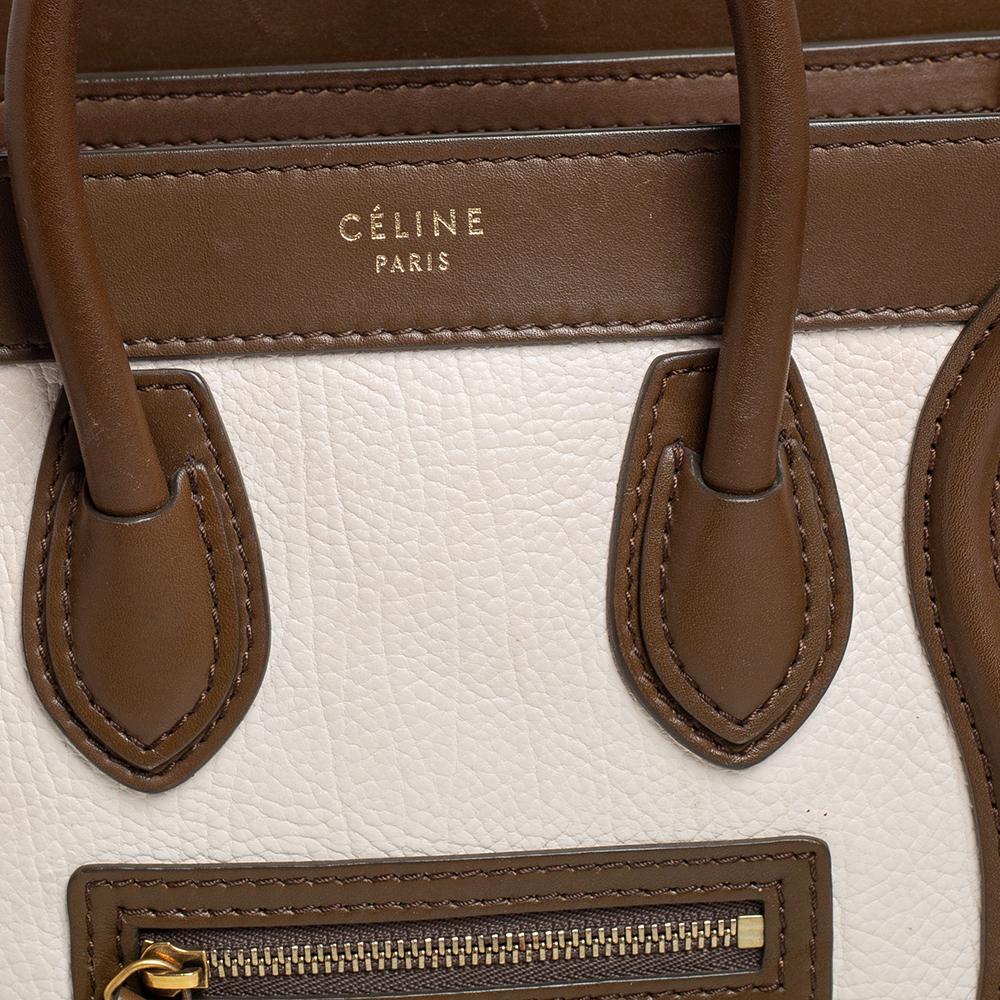 Celine Tricolor Leather and Suede Nano Luggage Tote 5