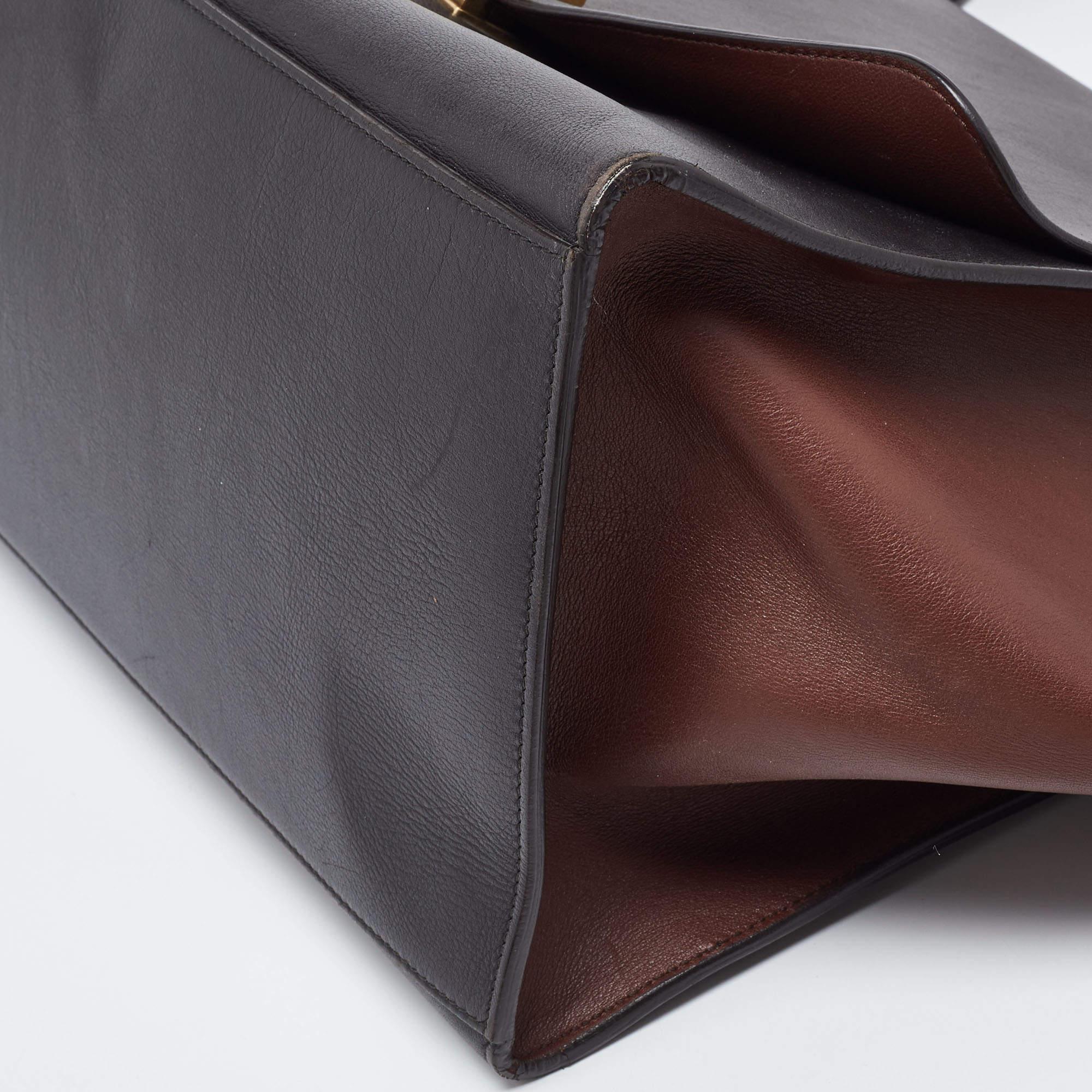 Celine Tricolor Leather Large Trapeze Top Handle Bag For Sale 9