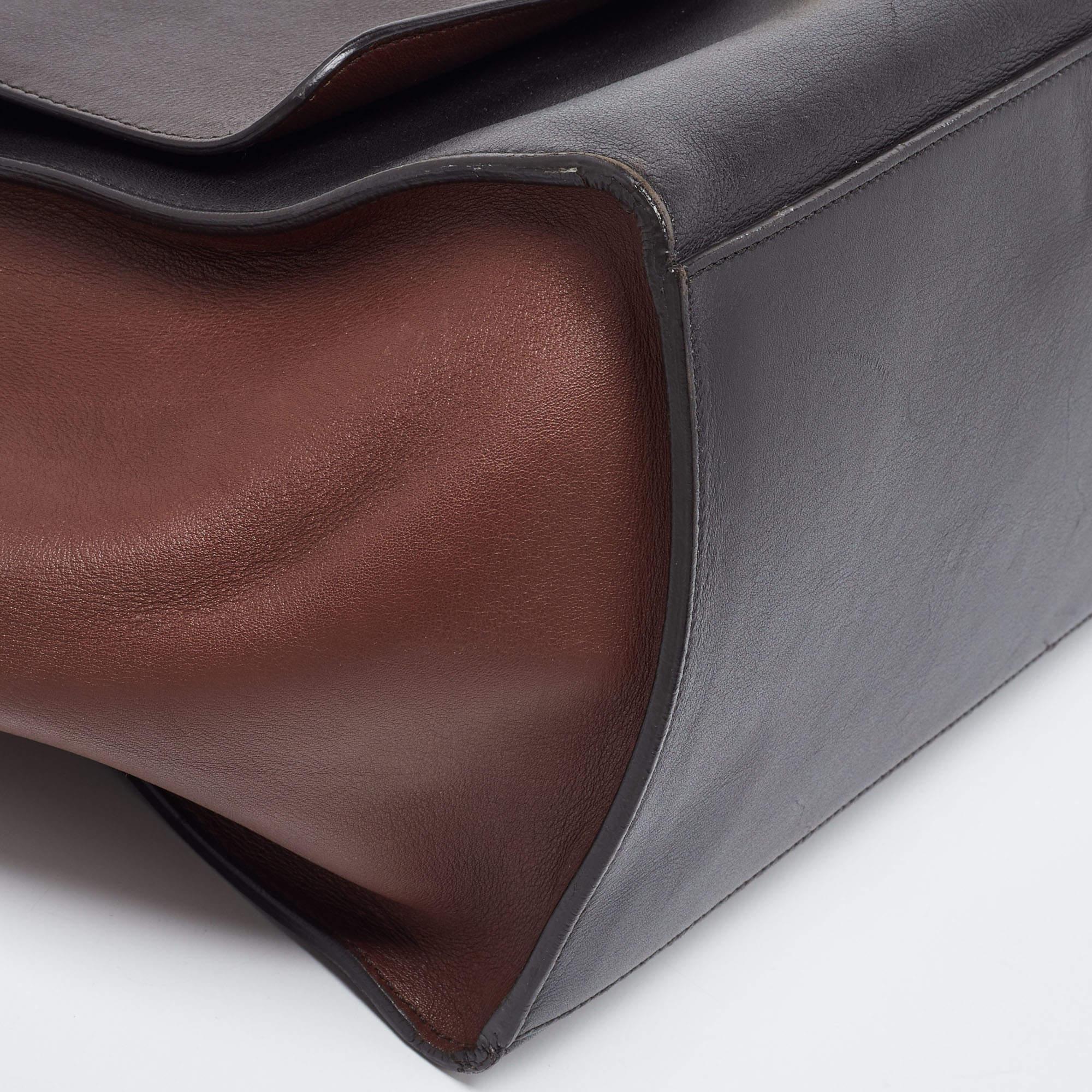 Celine Tricolor Leather Large Trapeze Top Handle Bag For Sale 10