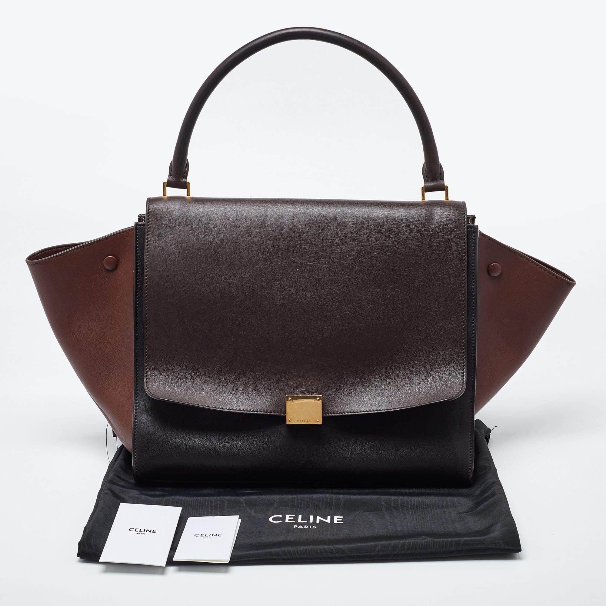 Celine Tricolor Leather Large Trapeze Top Handle Bag For Sale 14