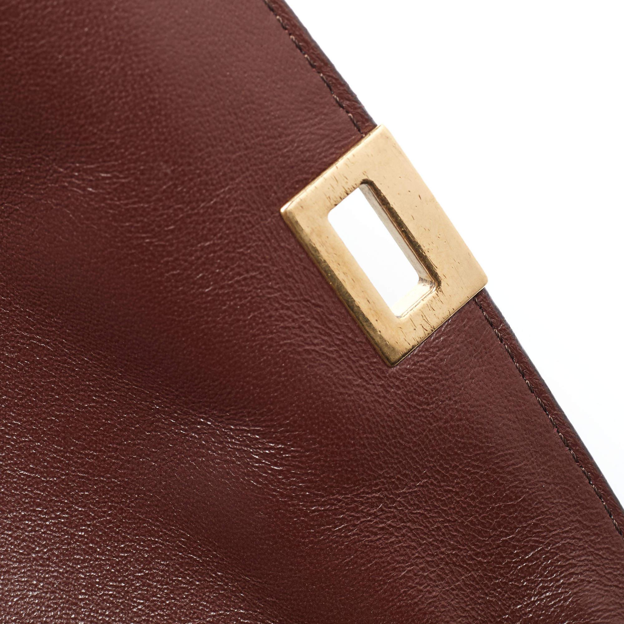 Women's Celine Tricolor Leather Large Trapeze Top Handle Bag