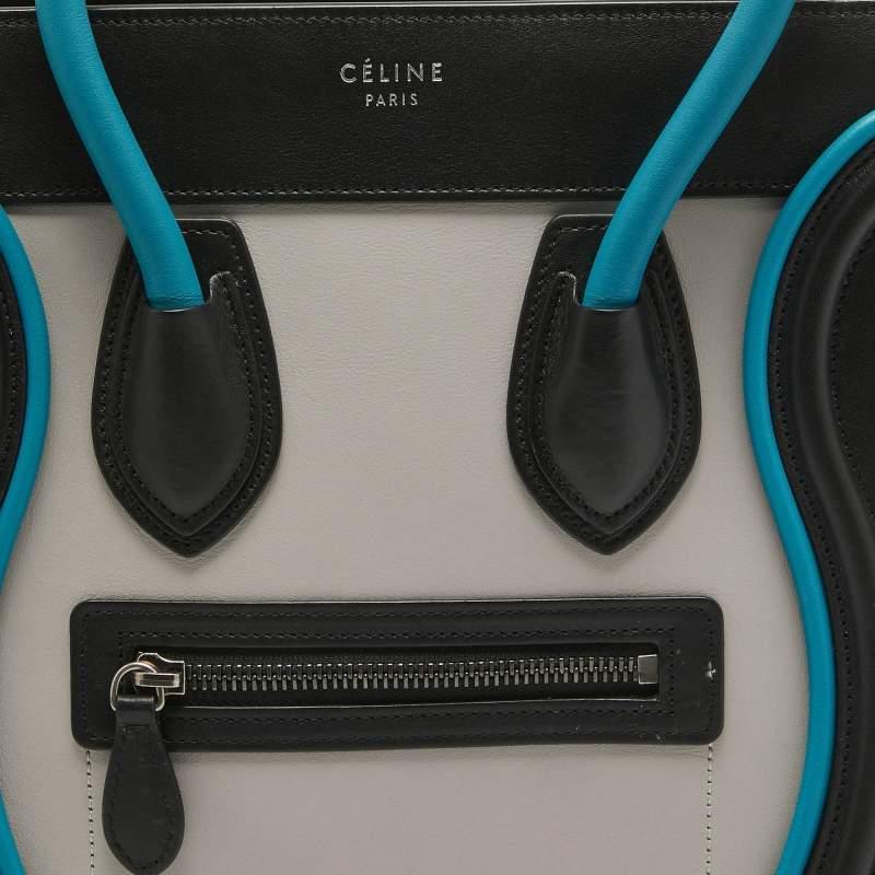 Women's Celine Tricolor Leather Micro Luggage Tote
