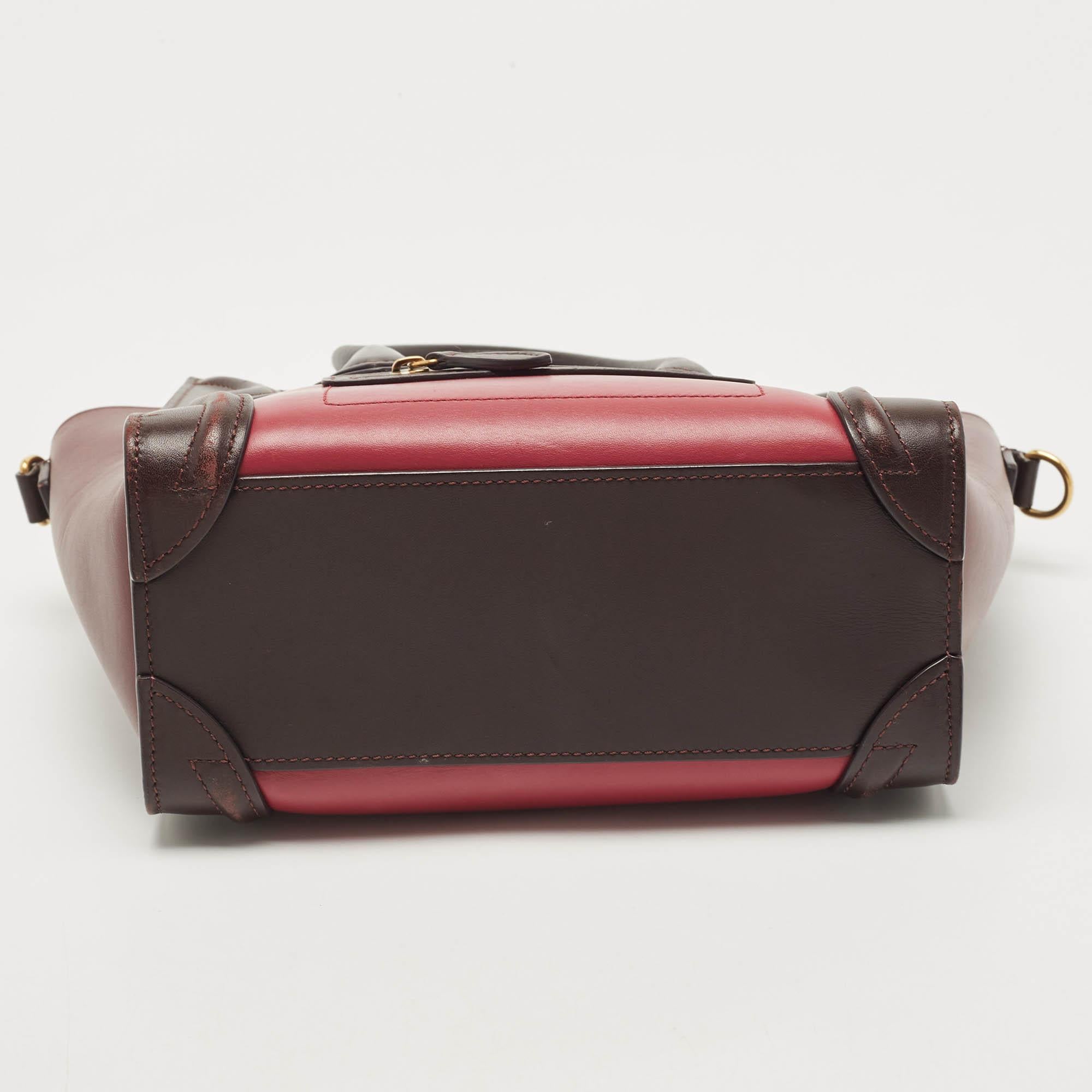 Celine Tricolor Leather Nano Luggage Tote 4