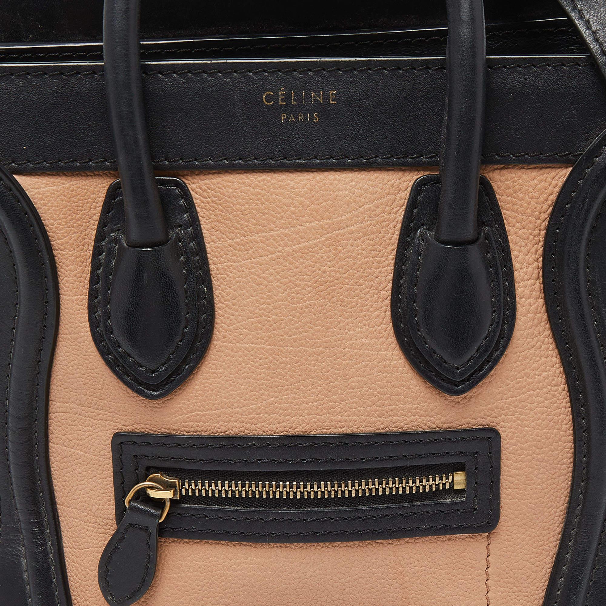 Celine Tricolor Leather Nano Luggage Tote 5