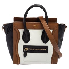 Celine Tricolor Leather Nano Luggage Tote