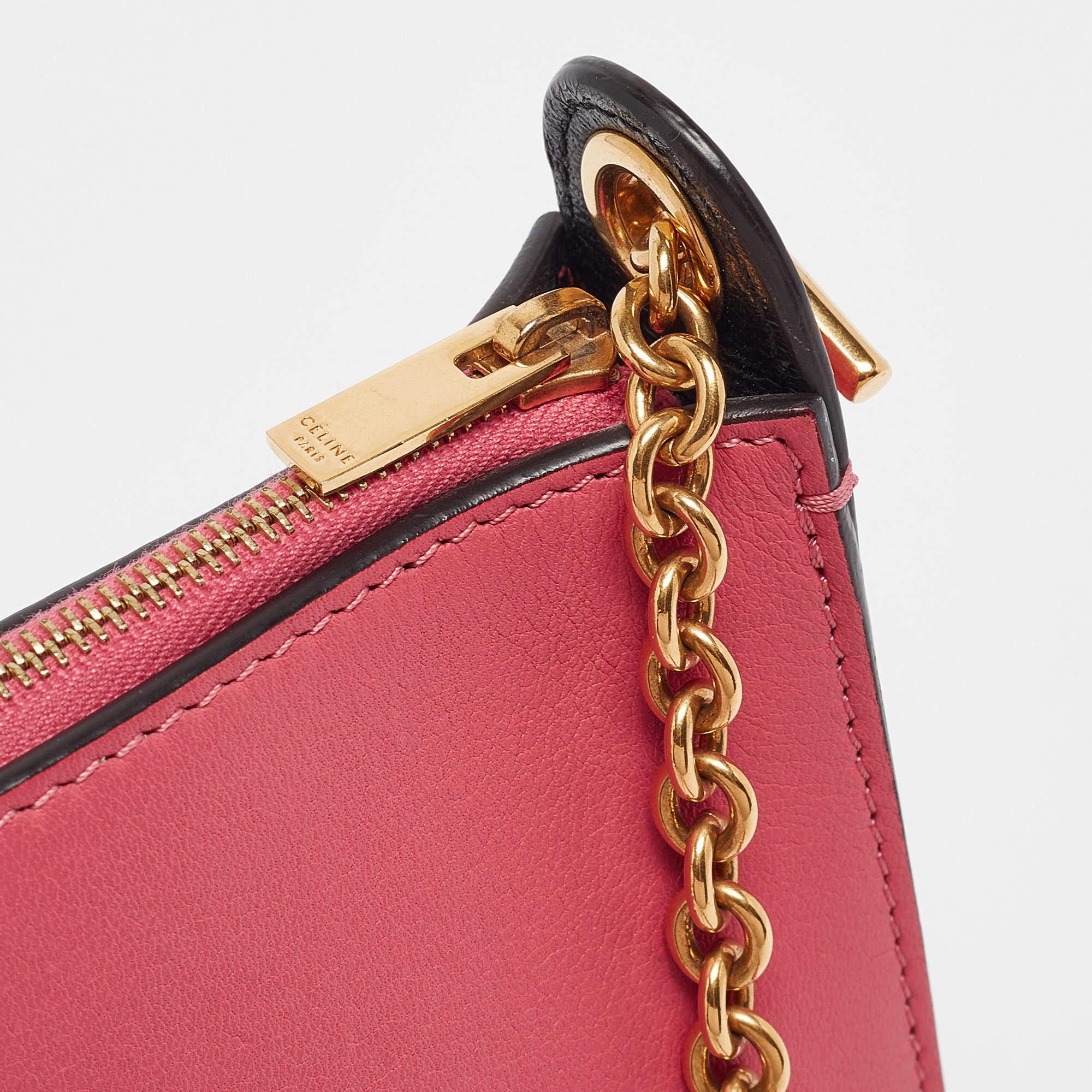 Bolso de hombro tipo sobre con bolsillo de piel tricolor Celine 1