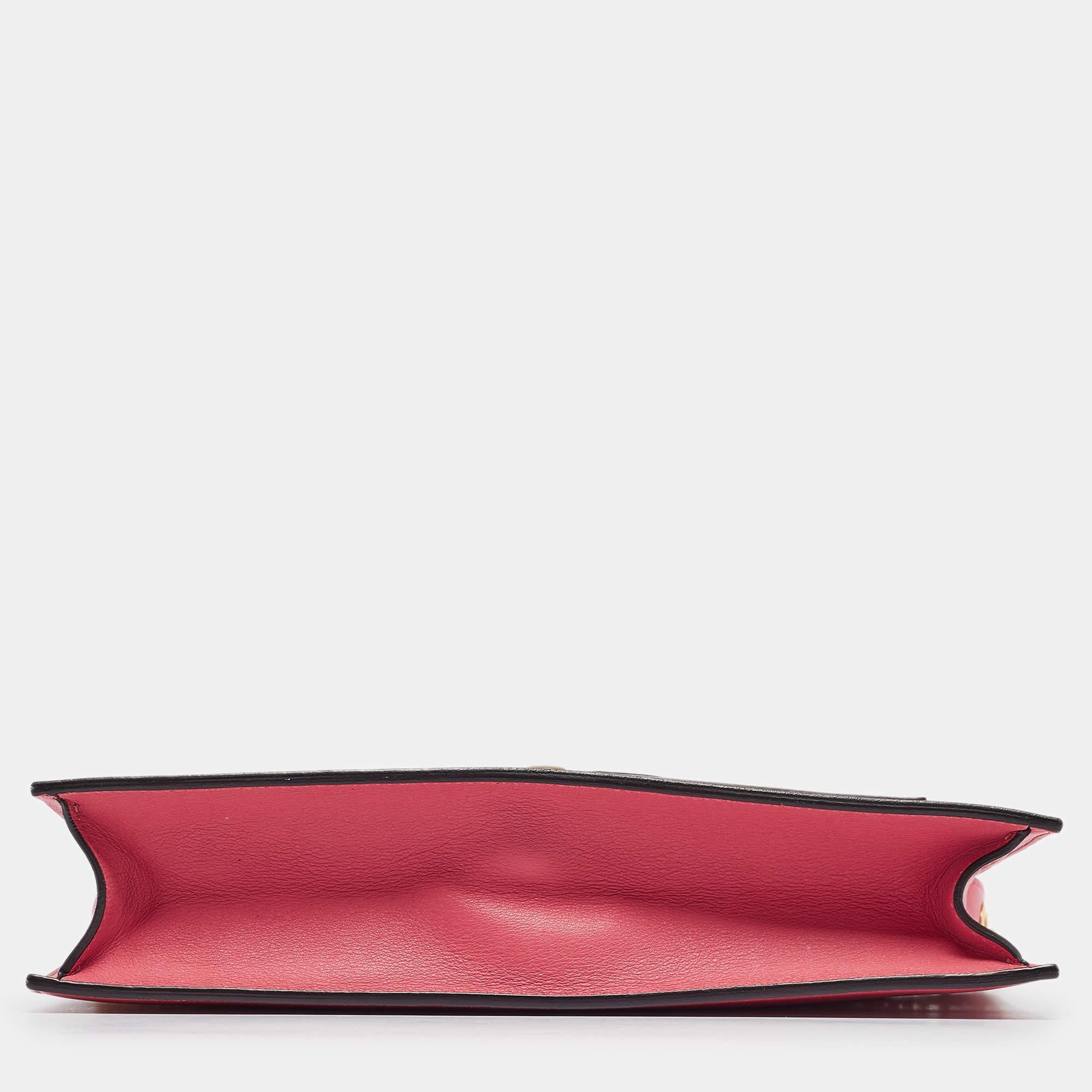 Bolso de hombro tipo sobre con bolsillo de piel tricolor Celine 3