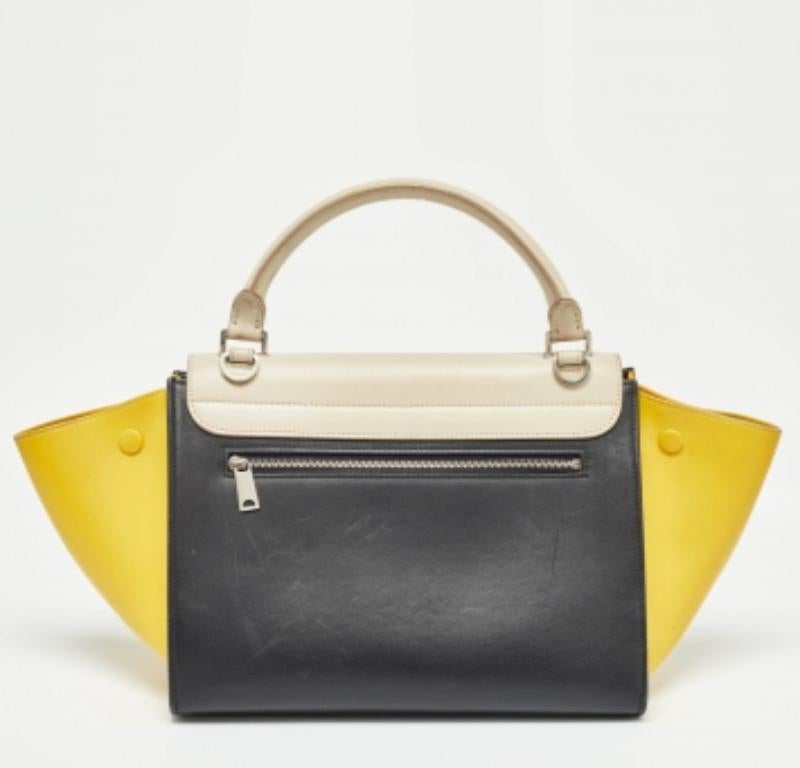 Celine Tricolor Ledertasche mit kleinem Trapezgriff oben Damen im Angebot