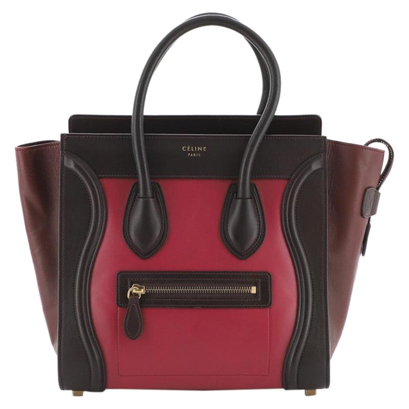Celine Tricolor Luggage Bag Leather Micro