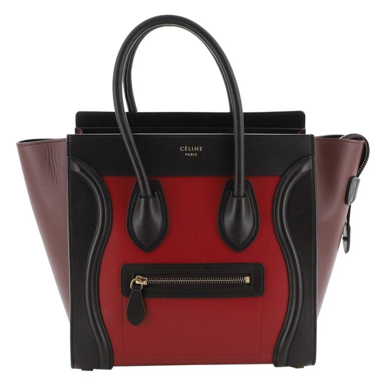 Celine Tricolor Luggage Bag Leather Micro