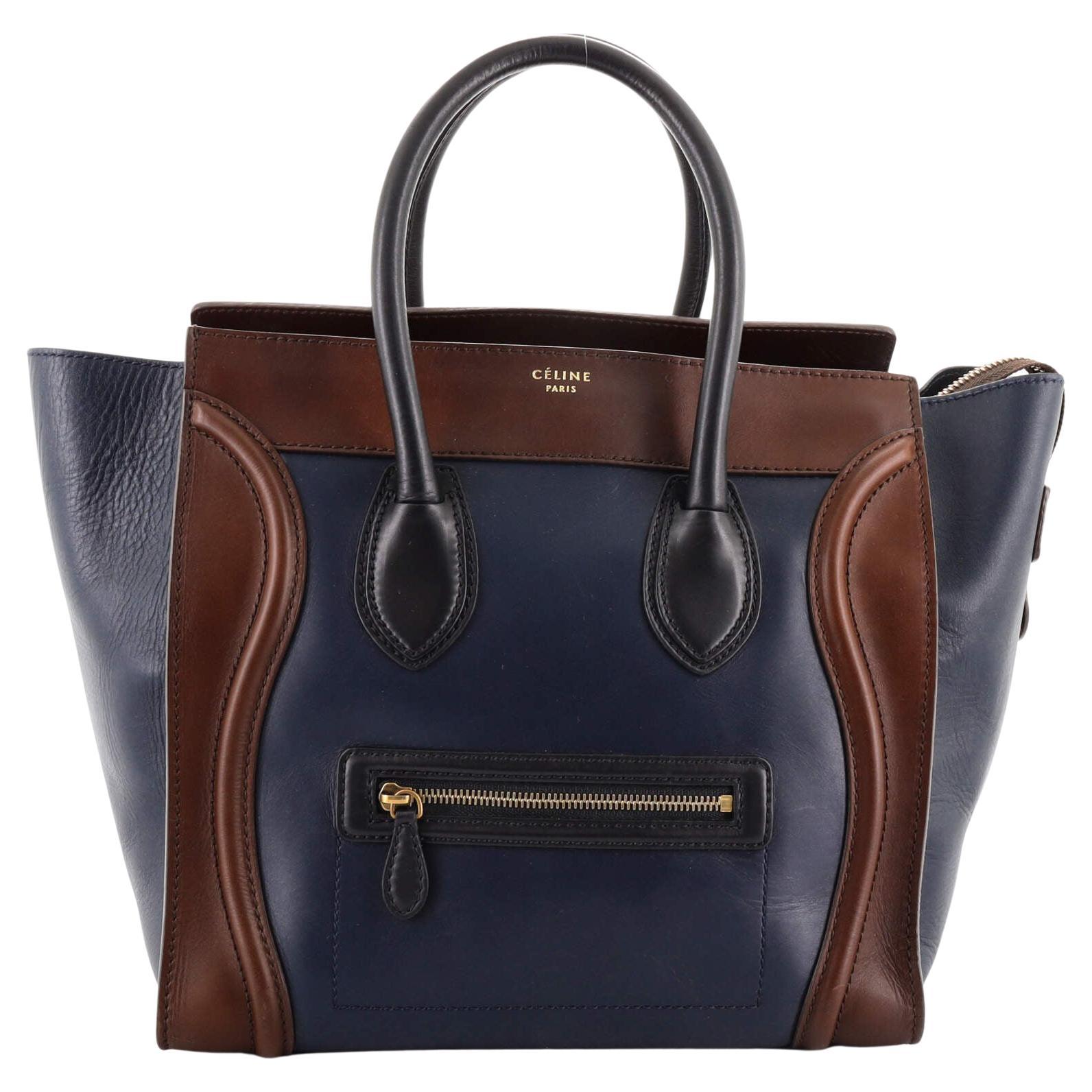 Celine Tricolor Luggage Bag Leather Micro
