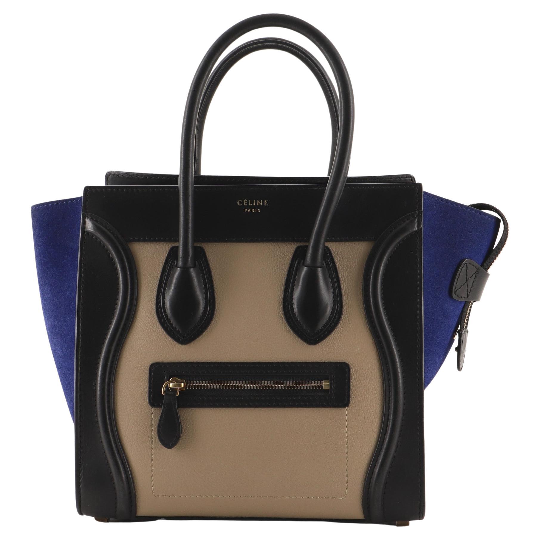 Celine Tricolor Luggage Bag Leather Micro