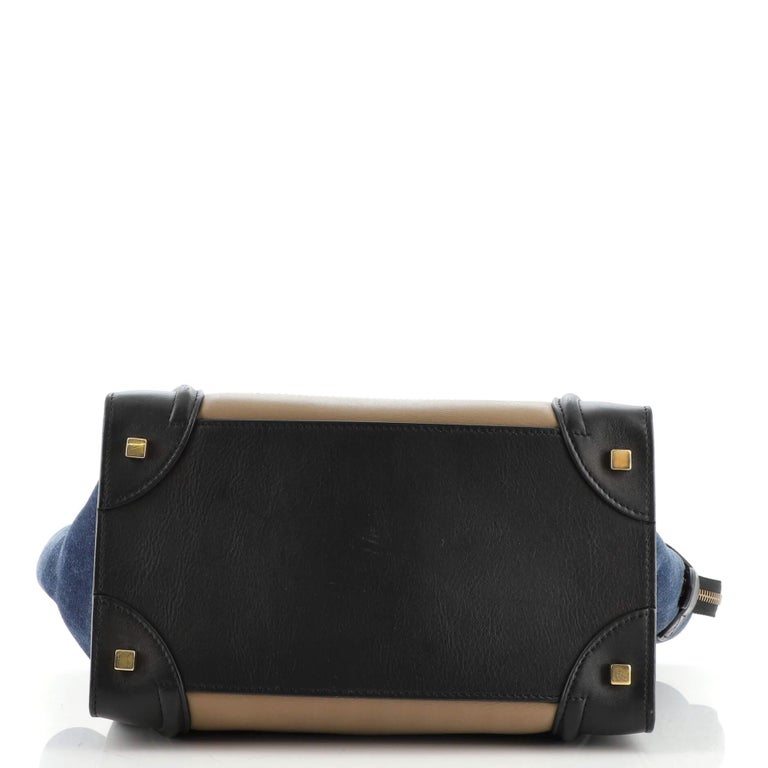 Women's or Men's Celine Tricolor Luggage Bag Leather Mini For Sale