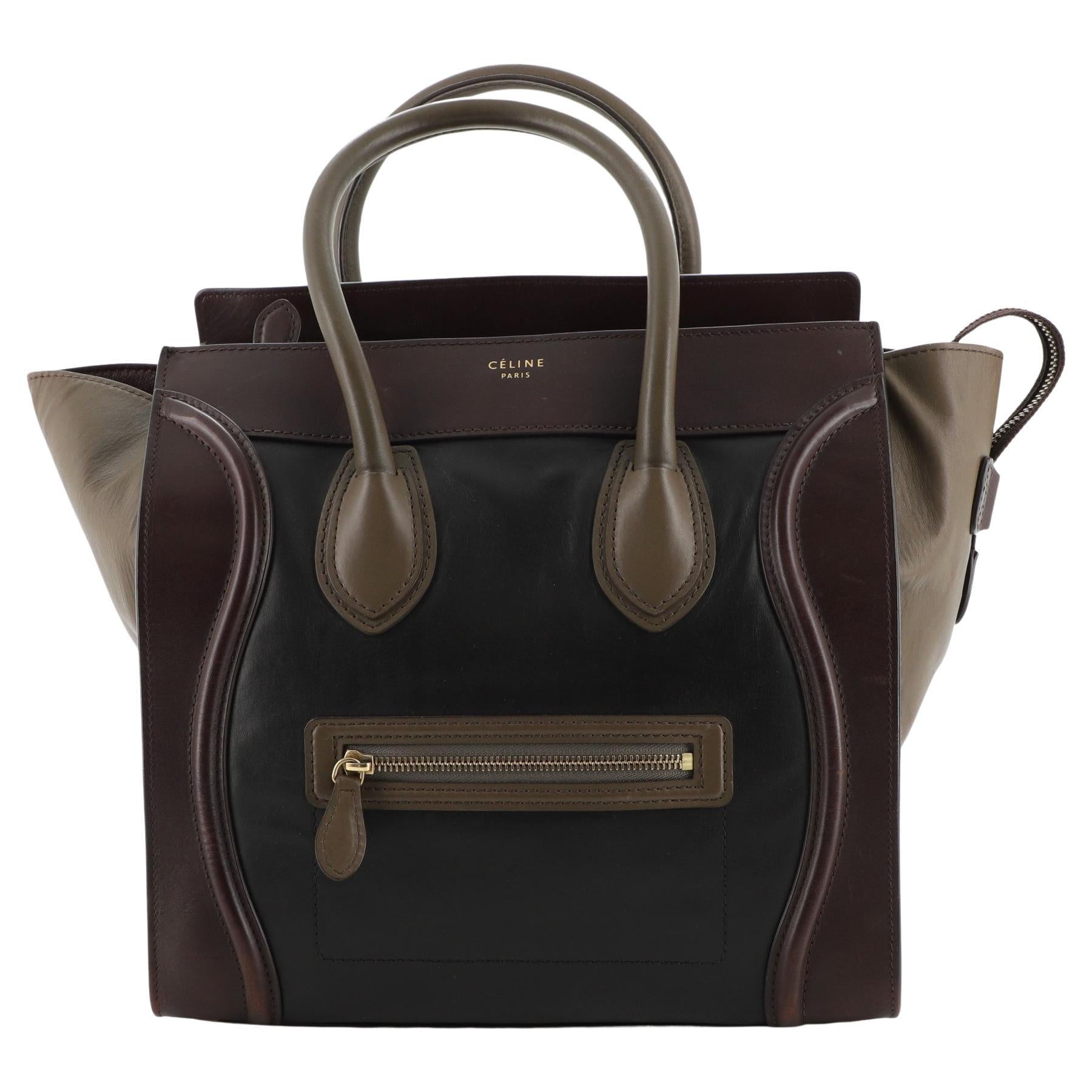 Celine Tri Color Pony Hair and Leather Mini Luggage Tote at 1stDibs