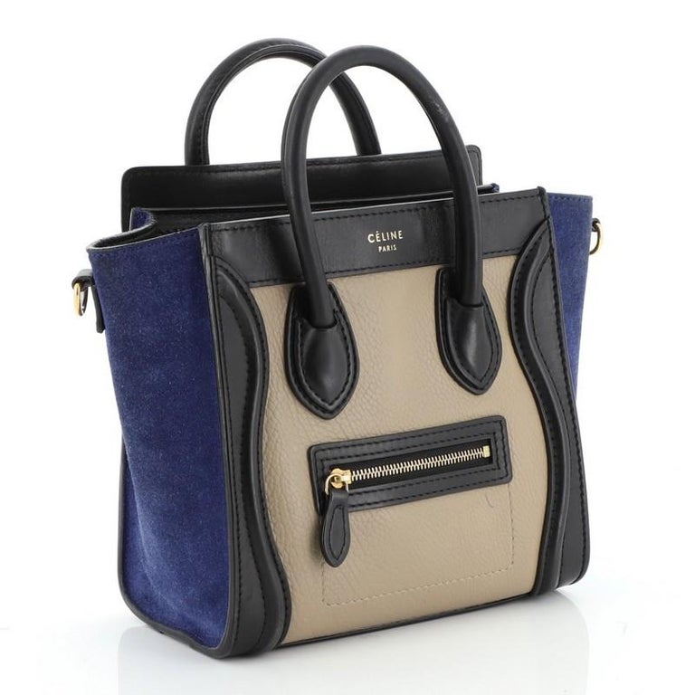 Celine Tricolor Luggage Bag Leather Nano For Sale at 1stdibs