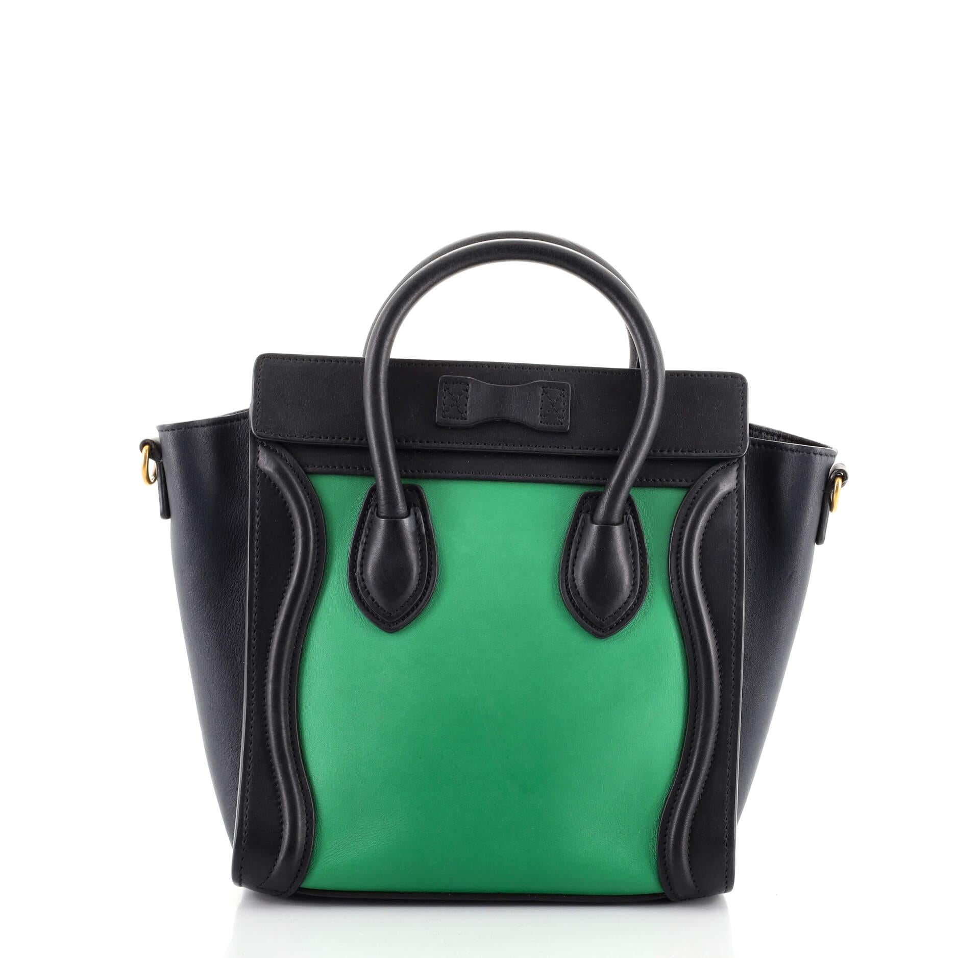 celine nano luggage green