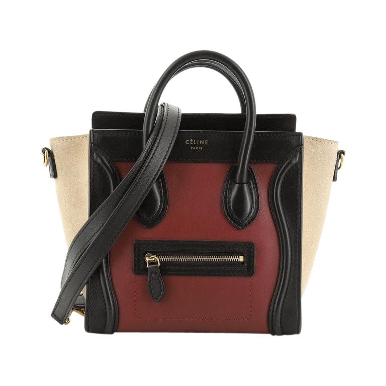 Celine Tricolor Luggage Bag Leather Nano 