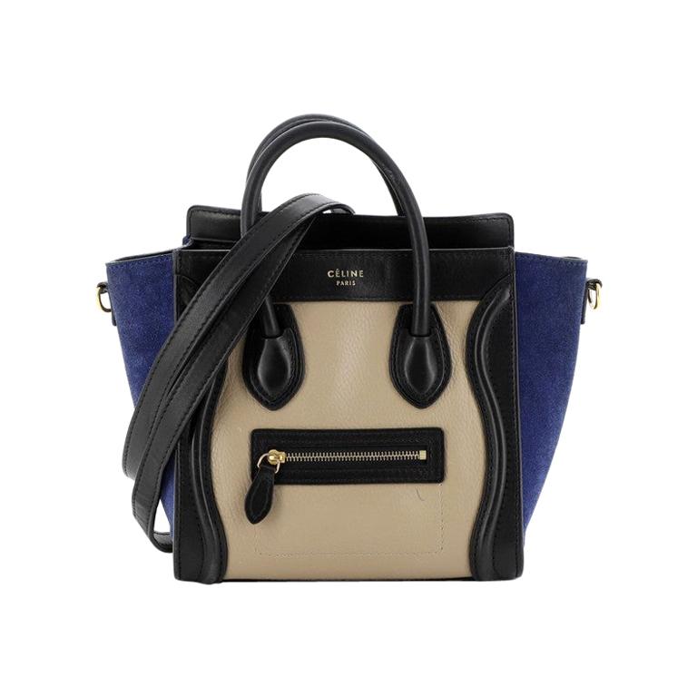Celine Tricolor Luggage Bag Leather Nano For Sale at 1stdibs