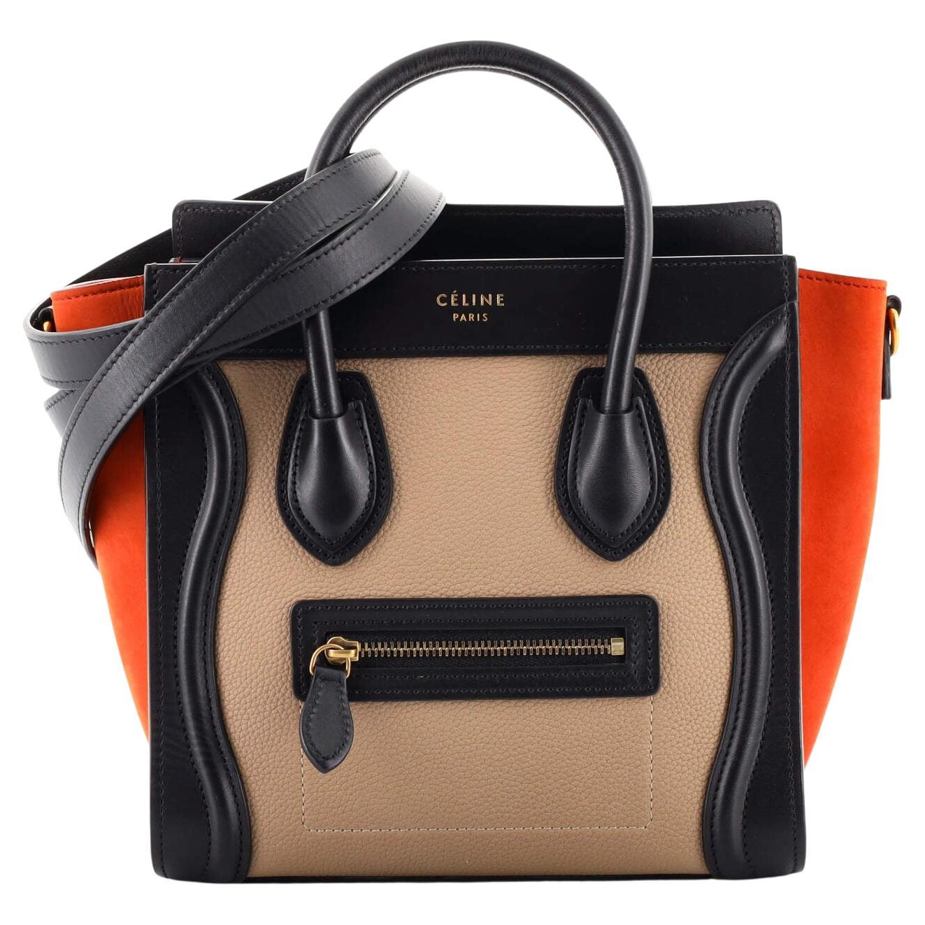 Celine Tricolor Luggage Bag Leather Nano