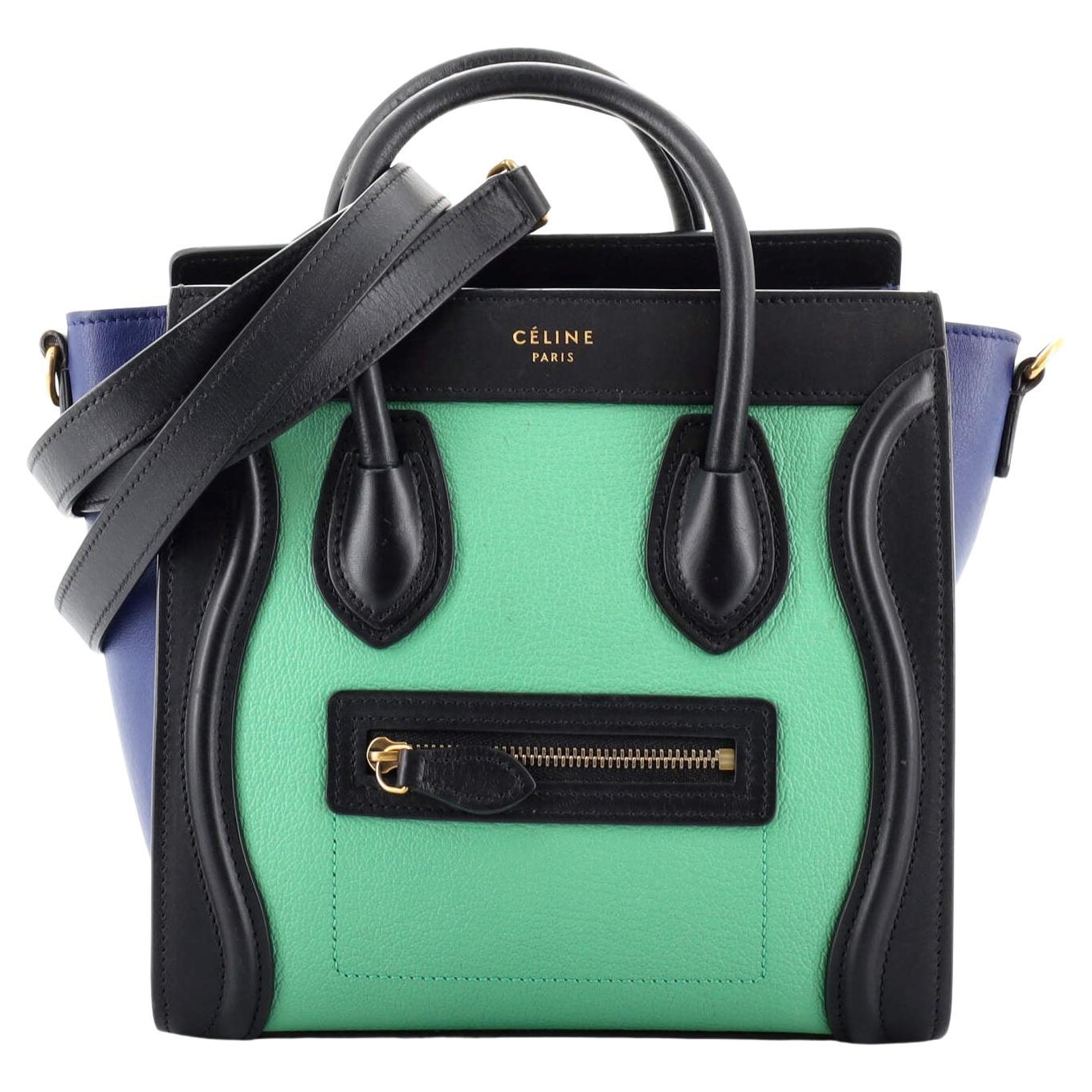 Celine Tricolor Luggage Handbag Leather Mini at 1stDibs