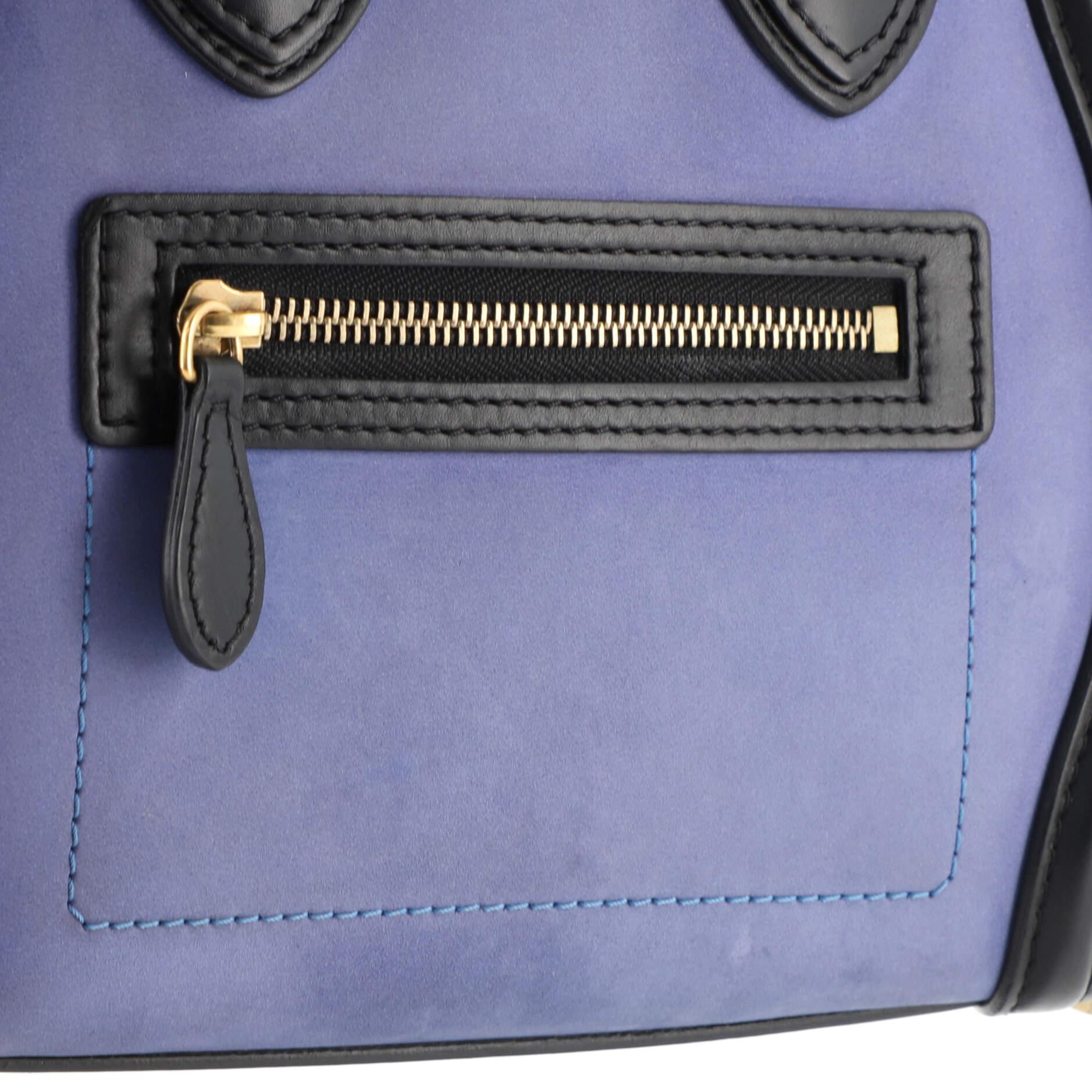 Women's or Men's Celine Tricolor Luggage Bag Nubuck Micro