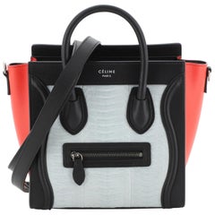 Celine Tricolor Luggage Bag Python And Leather Nano 