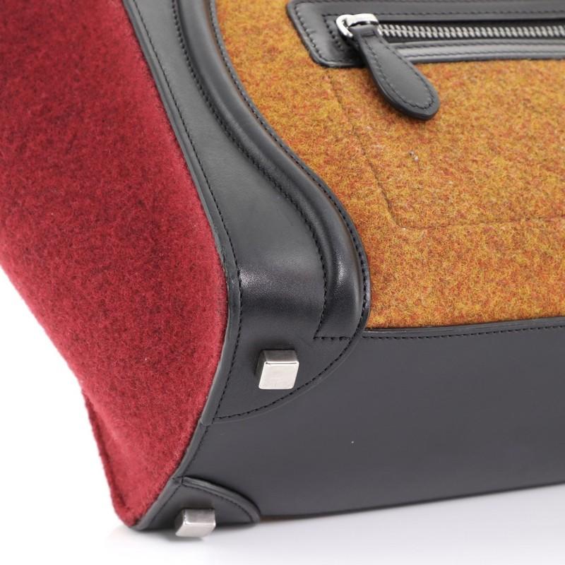 Women's or Men's Celine Tricolor Luggage Handbag Felt Micro