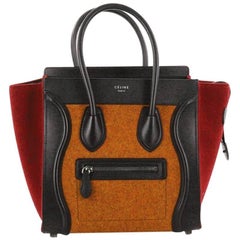 Celine Tricolor Luggage Handbag Felt Micro