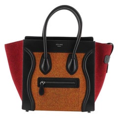 Celine Tricolor Luggage Handbag Felt Micro