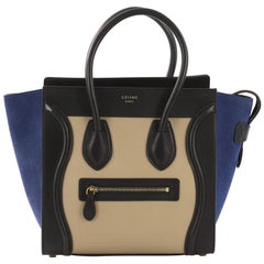 Celine Tricolor Luggage Handbag Leather Micro