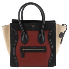Celine Tricolor Gepäckhandtasche aus Leder Micro