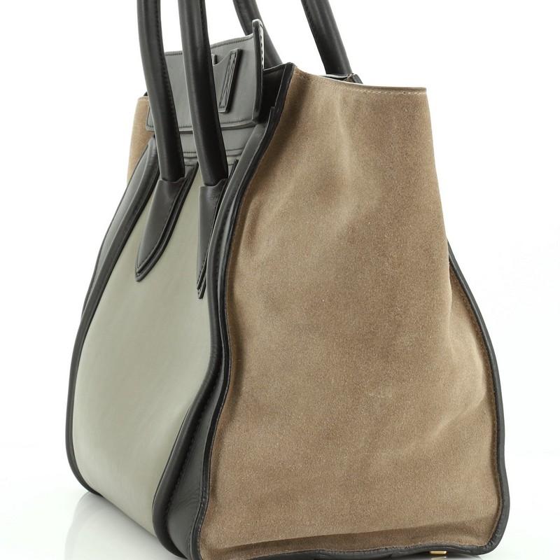 Celine Tricolor Luggage Handbag Leather Mini 3