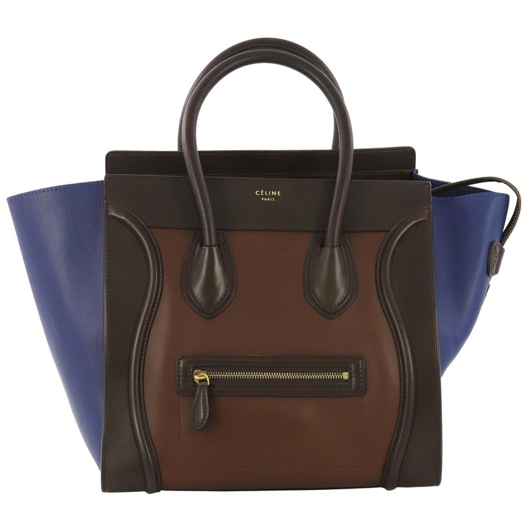Celine Tricolor Luggage Handbag Leather Mini at 1stDibs