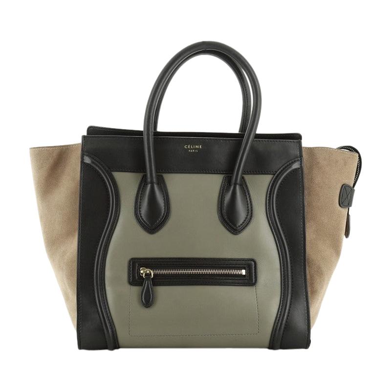 Celine Tricolor Luggage Handbag Leather Mini