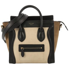 Celine Tricolor Luggage Handbag Leather Nano