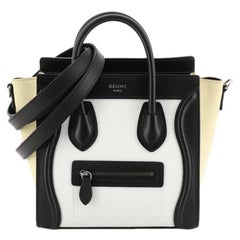 Celine Tricolor Luggage Handbag Leather Nano 