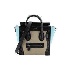 Celine Tricolor Luggage Handbag Leather Nano