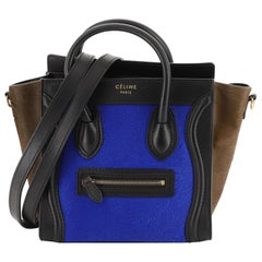 Celine Tricolor Gepäck Handtasche Ponyhaar und Leder Nano
