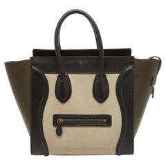 Tricolor Nubuck und Leder-Mini-Gepäcktasche von Celine