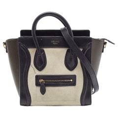 Celine Tricolor Nubuck and Leather Mini Luggage Tote