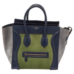 Celine Tricolor Nubuck Leder-Mini-Gepäcktasche Tote