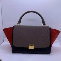 Celine Tricolor Trapeze Bag in Leather and Suede