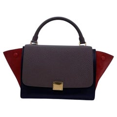 Celine Tricolor Trapeze Bag in Leather and Suede