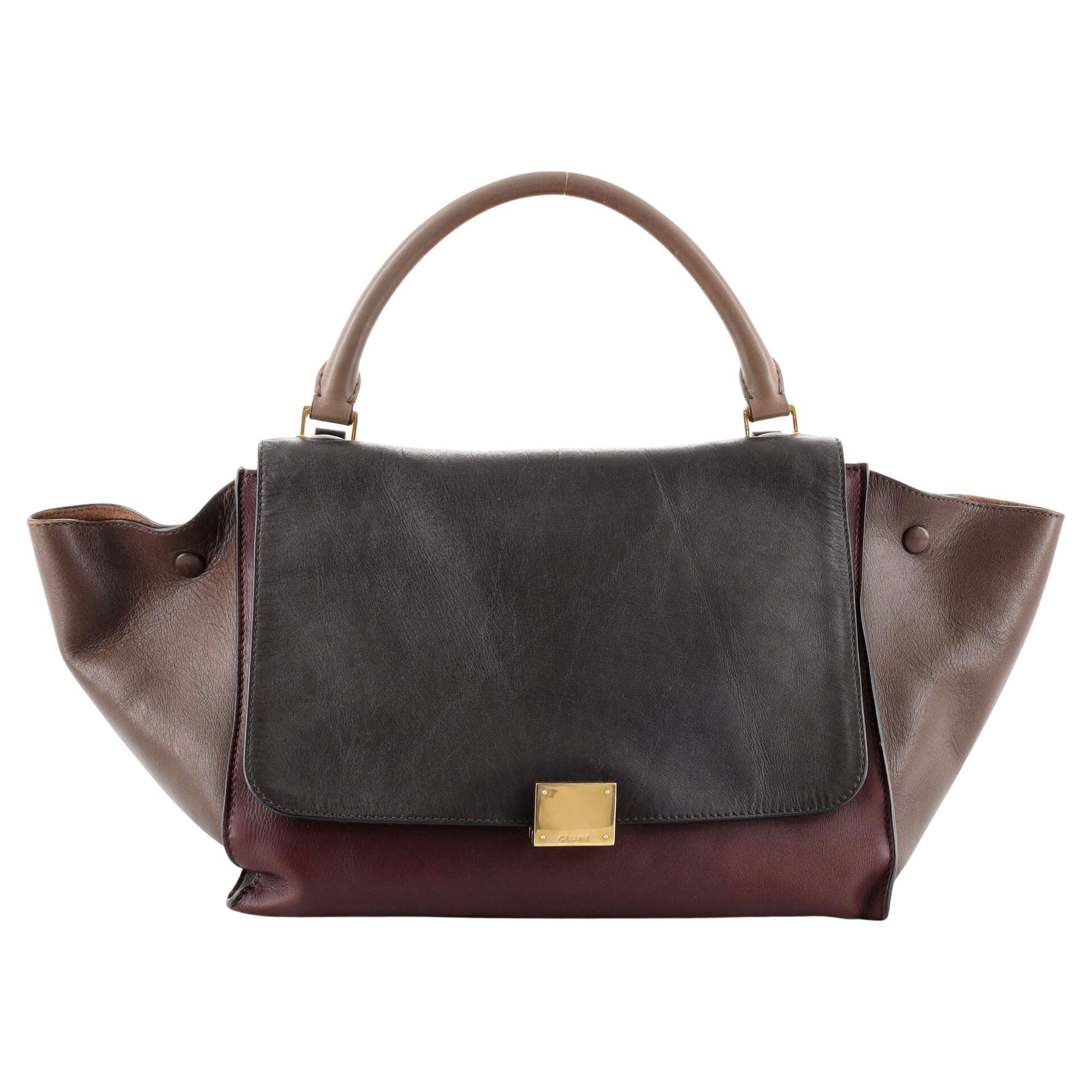 Celine Vintage Triomphe Shoulder Bag Leather Medium at 1stDibs celine