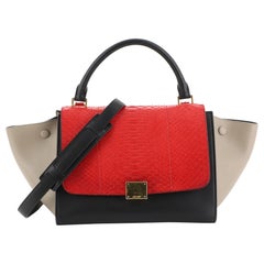 Celine Tricolor Trapeze Bag Python And Leather Small 