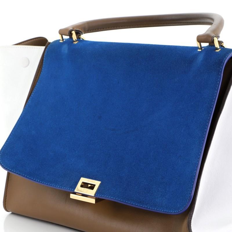 Celine Tricolor Trapeze Bag Suede Medium  5