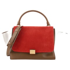 Celine Tricolor Trapeze Bag Suede Medium